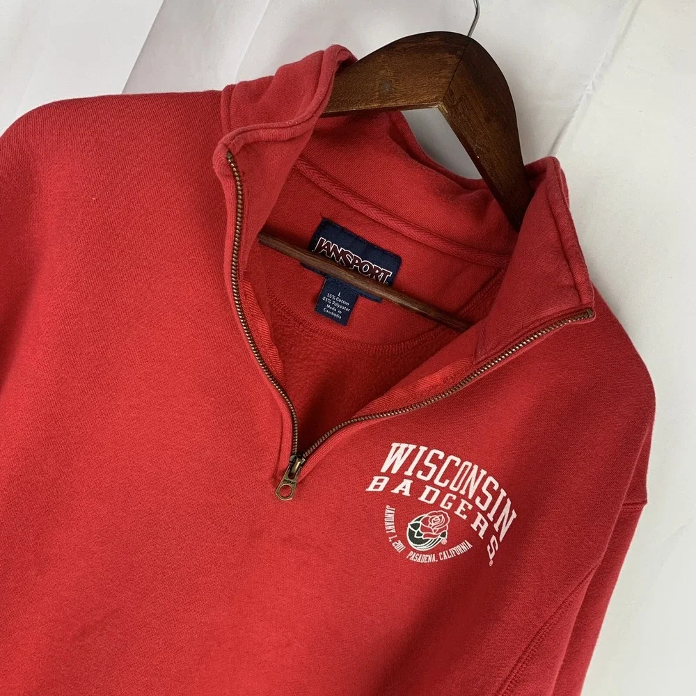Wisconsin Badgers‎ Vintage Rose Bowl 2011 Jansport 1/4 Zip Jacket Large